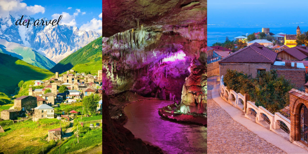 اوشگولی, غار پرومتئوس و سینقاغی از مکان های دیدنی گرجستان